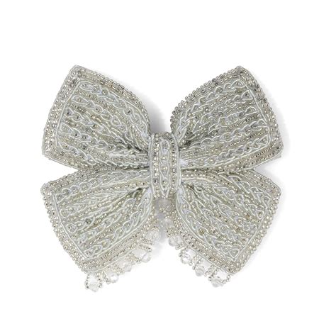 Handmade Silver Embellished Hair Bow for Girls & Women – Radhu & Kabby