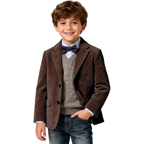 Boys Corduroy Formal Jacket Kids Spring Fall Casual Corduroy Suit ...
