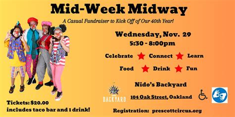 Prescott Circus Mid-Week Midway Fundraiser, NIDO's BackYard, Oakland ...