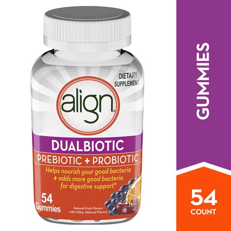 Align Prebiotic Probiotic Supplement Gummies, Natural Flavors, 54 ct - Walmart.com - Walmart.com