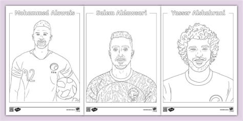 Saudi Football Players Coloring Sheets