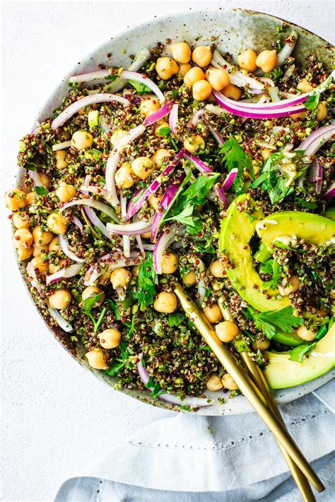Kale Quinoa Salad with Chickpeas & Avocado - Non-Guilty Pleasures