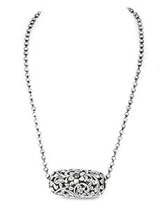 Shyle 925 Sterling Silver Chain Necklace, Tattva Chitai Intricate Drum ...
