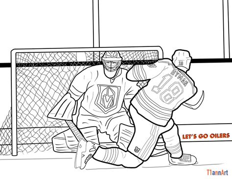 Zach Hyman Edmonton Oilers 18 Coloring Page Colouring Kids Hockey NHL ...