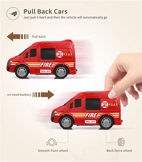 Buy Fire Truck Toys for Kids,Geyiie Alloy Toys Cars for Boys 3-5 ...