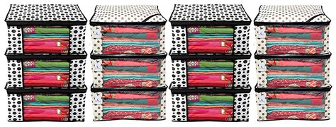 Kuber Industries Polka Dot Design 12 Piece Non Woven Fabric Saree Cover ...