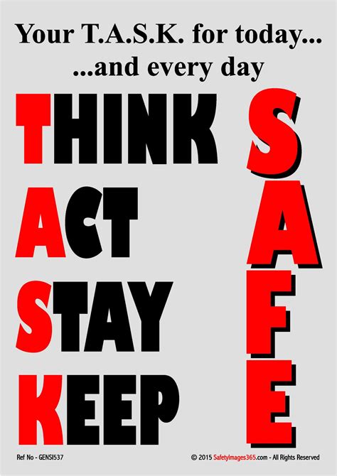 General Safety Posters. Think Act Stay Keep Safe. - Safety Posters