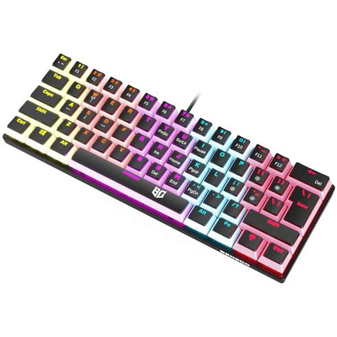 BENGOO Mechanical Gaming Keyboard, 60% Rainbow LED Backlit Compact ...