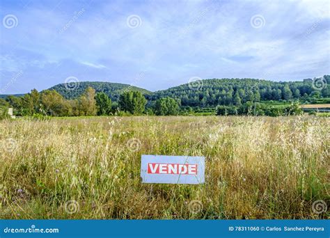 On Sale Land in Spanish Language in Catalonia Stock Photo - Image of ...