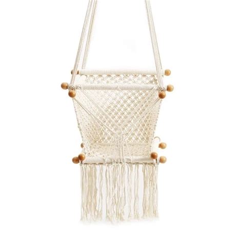 Kids wonders Baby & Kids Handmade Macrame Swing Wooden, Cotton Small ...