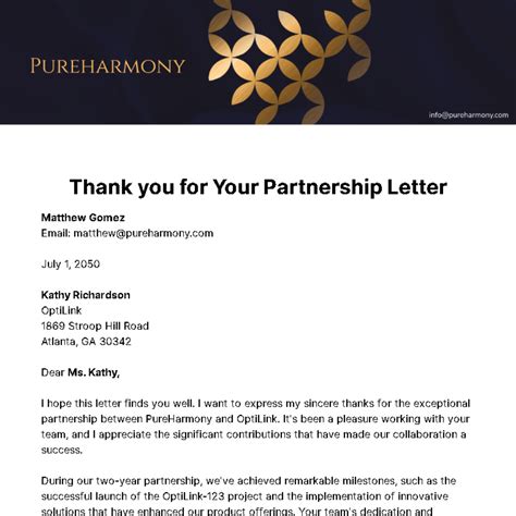 Partner Letter Template 的图像结果