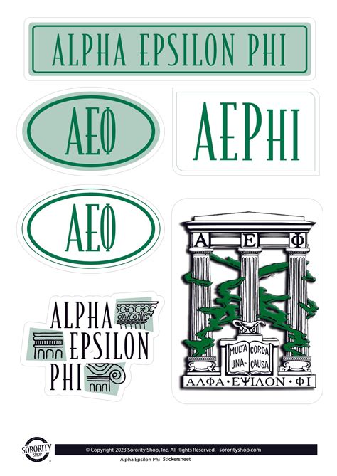 Alpha Epsilon Phi Sorority Sticker Sheet- Brand Focus – SororityShop