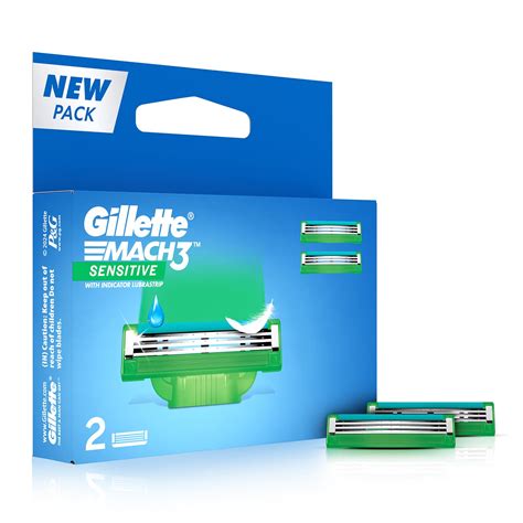 Buy Gillette Mach 3 Sensitive Manual Shaving Razor Blades - 2s Pack ...