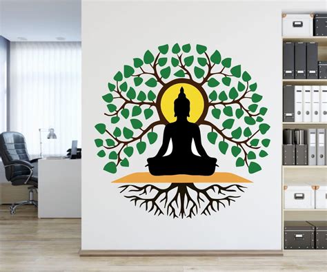 Art Kafe Gautam Buddha Sadhana Under Tree Wall Sticker : Amazon.in ...