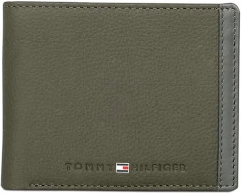 Tommy Hilfiger Matteo Leather Global Coin Wallet for Men - Olive, 4 ...