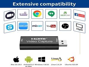Microware Video Capture Card HDMI to USB Game & Video Capture (USB 2.0 ...