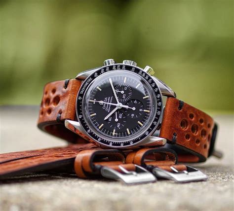 Speedmaster Strap Options Hirsch Rally Leather Watch Strap Brown 22mm