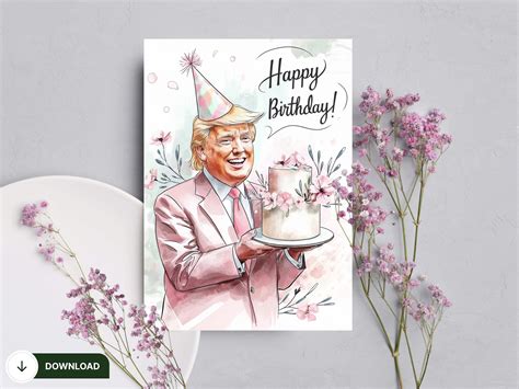 Digital Trump Happy Birthday Card, Printable Trump Card, Trump Birthday ...