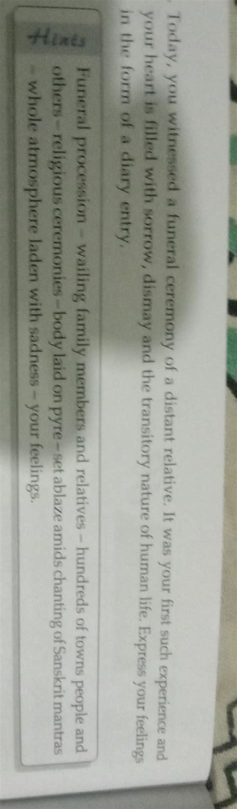 WRITE DIARY ENTRY WITH THE HELP OF HINTS.WHO GIVE ANSWER I MARK ...