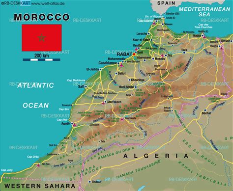 Map of Morocco - Map in the Atlas of the World - World Atlas