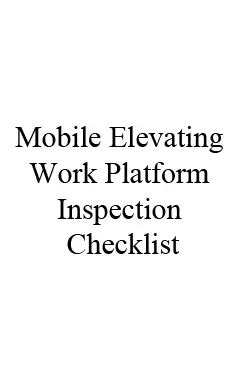Image result for Elevating Work Platform Checklist