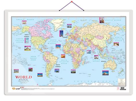 World Political Map Educational Charts | 20"X30" inch |Non-Tearable and ...