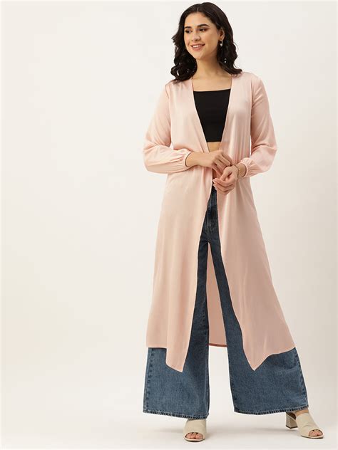 PINK BUBBLE SATIN OPEN FRONT LONGLINE SHRUG – Roving Mode