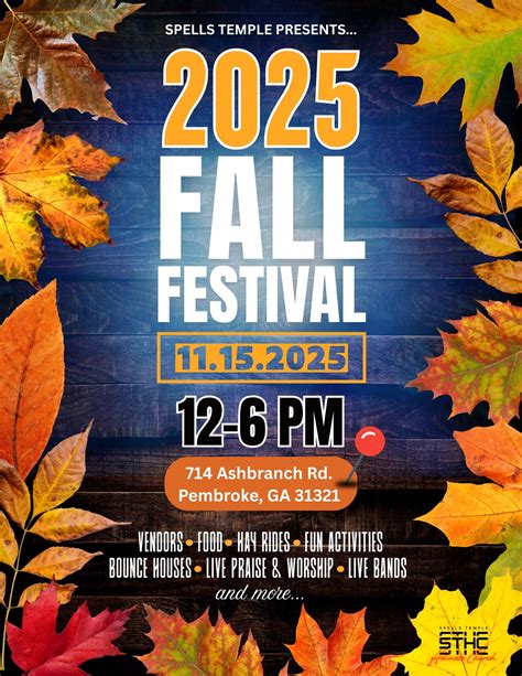 FREE VENDOR EVENT: Spells Temple Fall Festival 2025, Pembroke. Ga, 15 ...