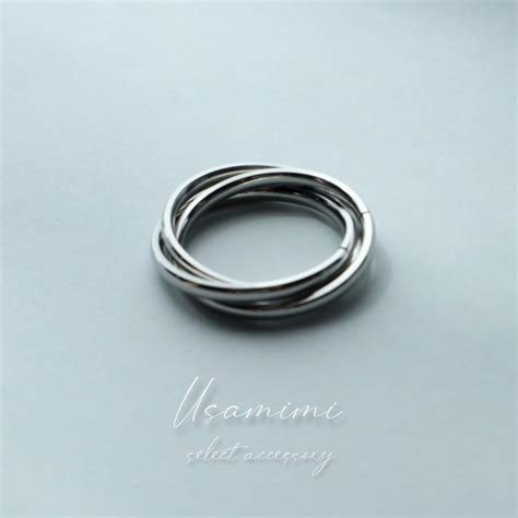 #K196 (チタン製)titanium trinity silver ring | usamimi accessory store