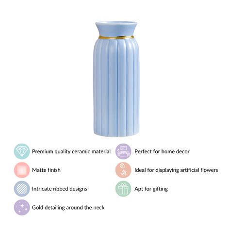 Ceramic Vase Vintage Style Pastel Blue Online - Premium Vase | Nestasia