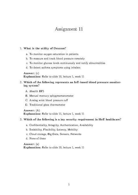 Week 11 Assignment 11 Solutions: IIoT Healthcare & Facility Management ...
