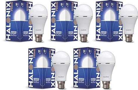 Halonix Rechargeable Emergency Inverter Led Bulb B22D 9-Watt - White ...