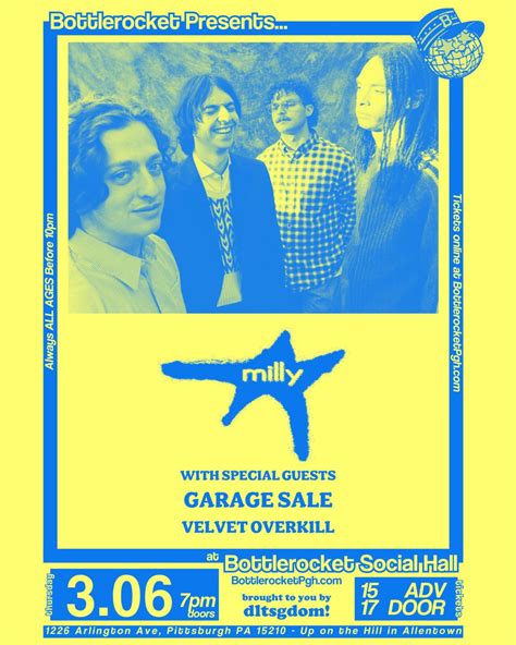 MILLY w/ Garage Sale + Velvet Overkill at Bottlerocket Social Hall ...