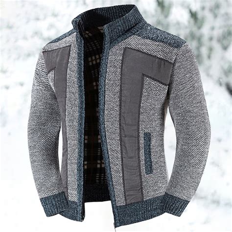 Men's Cardigan Sweater Dress Sweater Zip Sweater Sweater Jacket Fleece ...