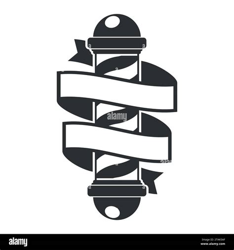 Antique Barber Pole Vector Old Fashioned Vintage Glass Barber Shop