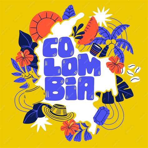 Hand drawn colombia illustration | Premium Vector