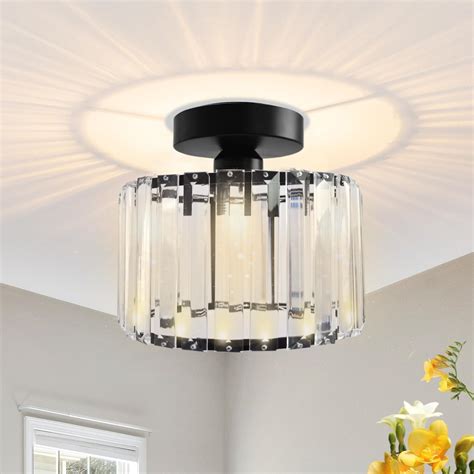 Modern Crystal Flush Mount Ceiling Light, Mini Flush Mount Crystal ...