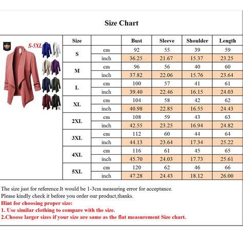 Blazer Size Chart | Portal.posgradount.edu.pe