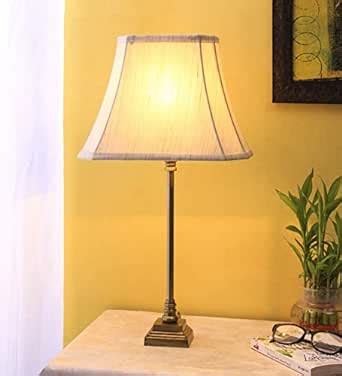 Buy Devansh Gold Finish Off White Table Lamp Online at Low Prices in ...