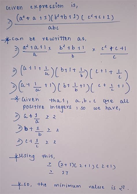 If a, b, c are all positive integers, then the minimum value of the ...