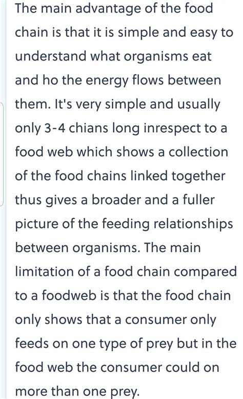 what is difference between advantages and disadvantages of the foodchain?