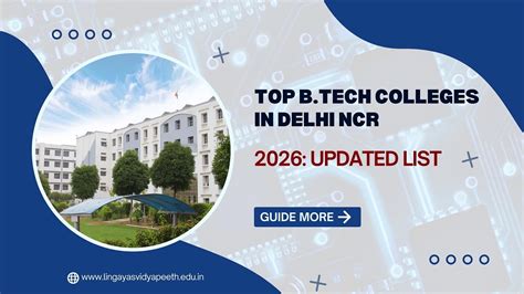 Top B.Tech Colleges in Delhi NCR 2026: Updated List