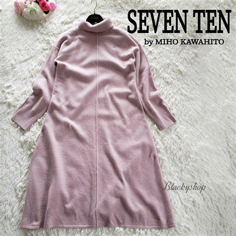 【美品】SEVEN TEN ニット ワンピース タートルネック ピンク M ワンピース
