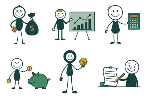 Finance and accounting illustrations with money charts and calculators ...