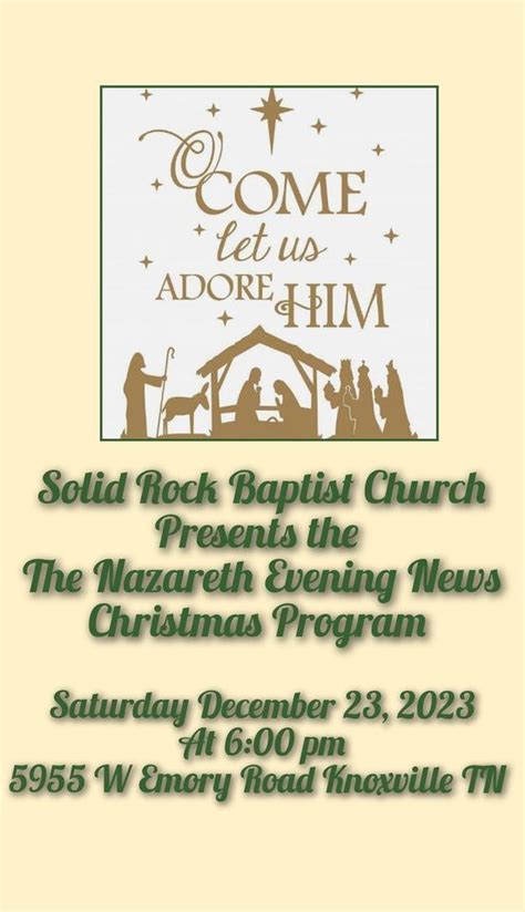 The Nazareth Evening News Christmas Program, Solid Rock Baptist Church ...