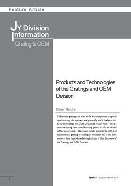 Products and Technologies of Jobin Yvon HORIBA Group - HORIBA