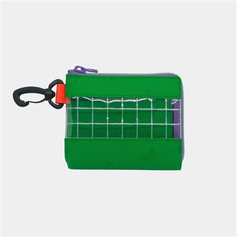 vibram Lzip wallet (green×clear) with green glowing zip | THISWAY