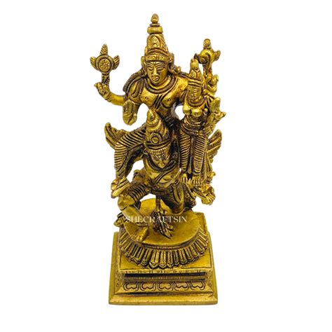 BRASS GARUDA STATUE WITH LORD VISHNU AND MALAKSHMI – She Crafts In