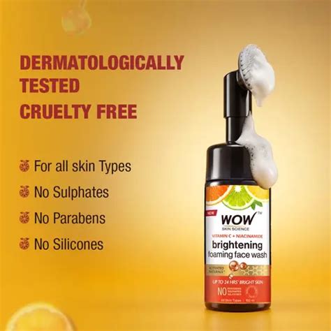 WOW Vitamin C Foaming Face Wash with Brush – Brightening | Buy Wow