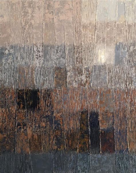 "Innerscapes 39": Steel Grey Oil Painting by Gayatri Deshpande ...